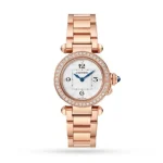 Cartier Pasha de Cartier Women Quartz Silver 18ct Rose Gold Watch WJPA0018 (4)